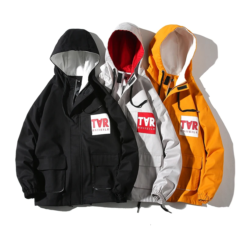 Осенне зимние новые японские куртки с капюшоном Мужская модная уличная