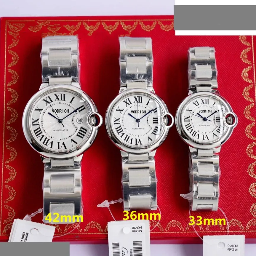 

Women Automatic Mechanical 33mm 36mm 42mm 904L Watch For Men Noob Silver Stainless Steel Strap Blue Balloon AAA Replica