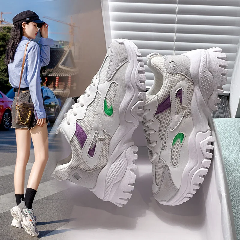 Женские массивные кроссовки Вулканизированная обувь Корейская мода Новинка