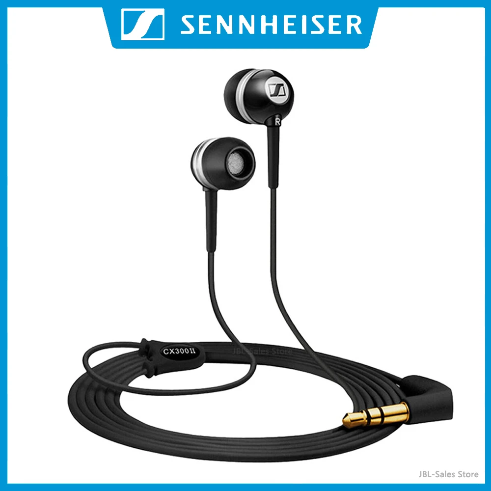

Sennheiser CX300II Deep Bass Earphones 3.5mm Wired Stereo Music Headset Sport Earbuds Precision HIFI Headphone for iPhone Androd