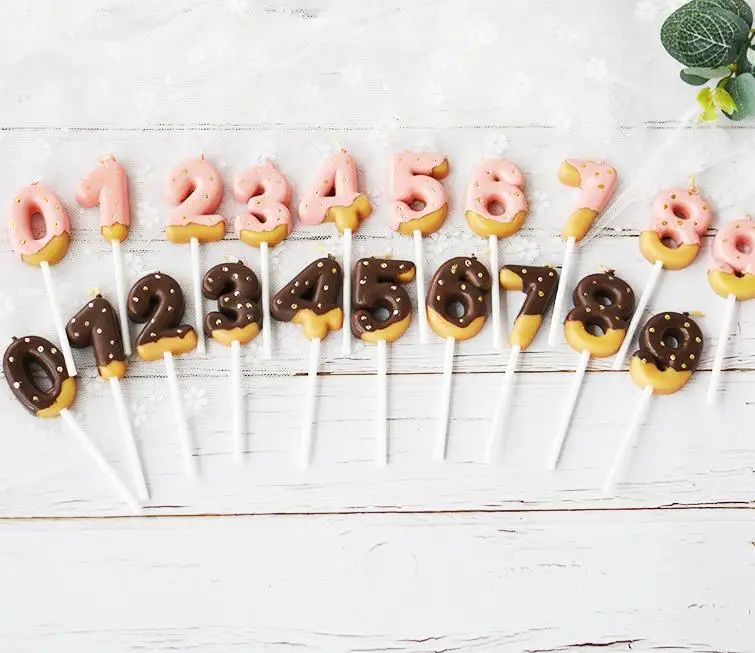 1 шт. креативные шоколадные бисквиты свечи с цифрами на день рождения 0 9 для детей