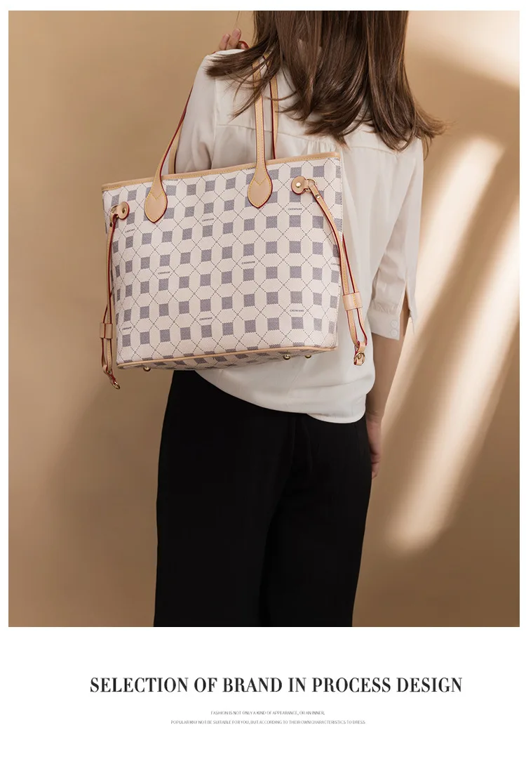 

2in1 Fashion Woman Luxury Handbags , Square Women Tote Bag , Pu Plaid Shoulder Bag , 12.5 Inch Messenger Bag