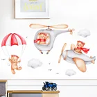 Мультяшные настенные Стикеры с капитаном медведем для комнаты мальчика, детской спальни, детской комнаты, украшение для стен, художественное искусство, настенные наклейки из ПВХ