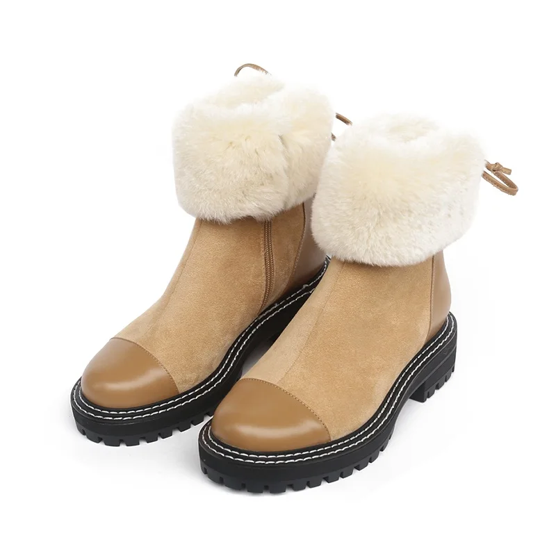 

Women Ankle Boots High Quality Shoes Woman Autumn Winter Warm Snow Boots New Fringe Platforms Square Heels Black Casual Boots 39