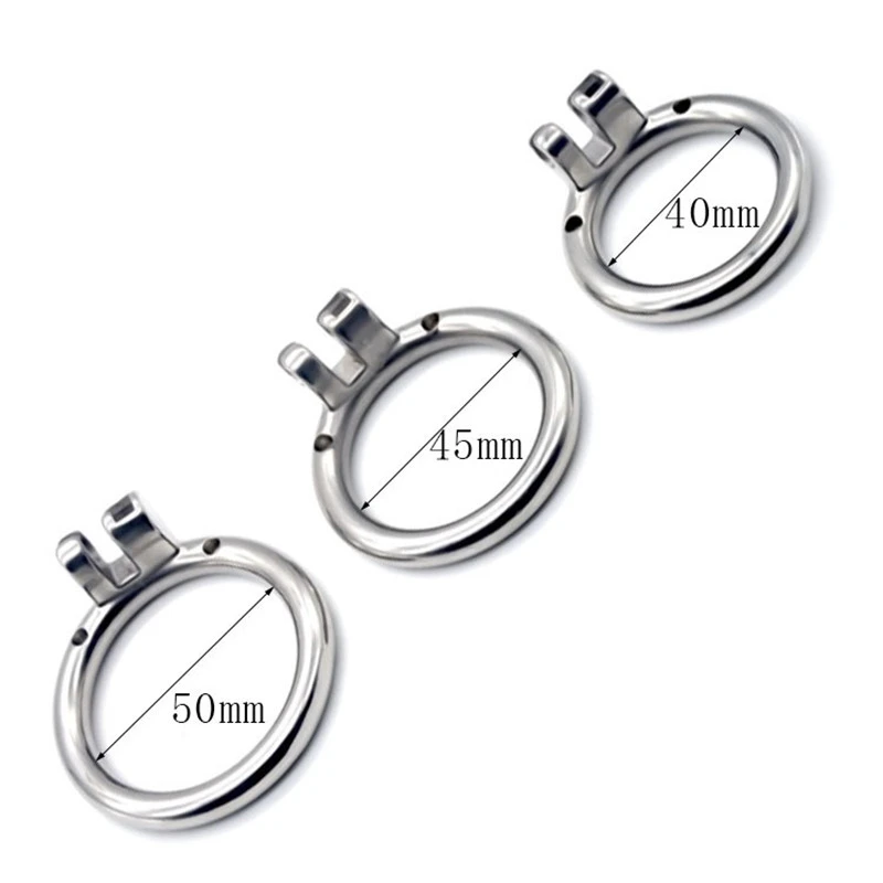 Замок-клетка на пенис из нержавеющей стали 3 размера для взрослых игр