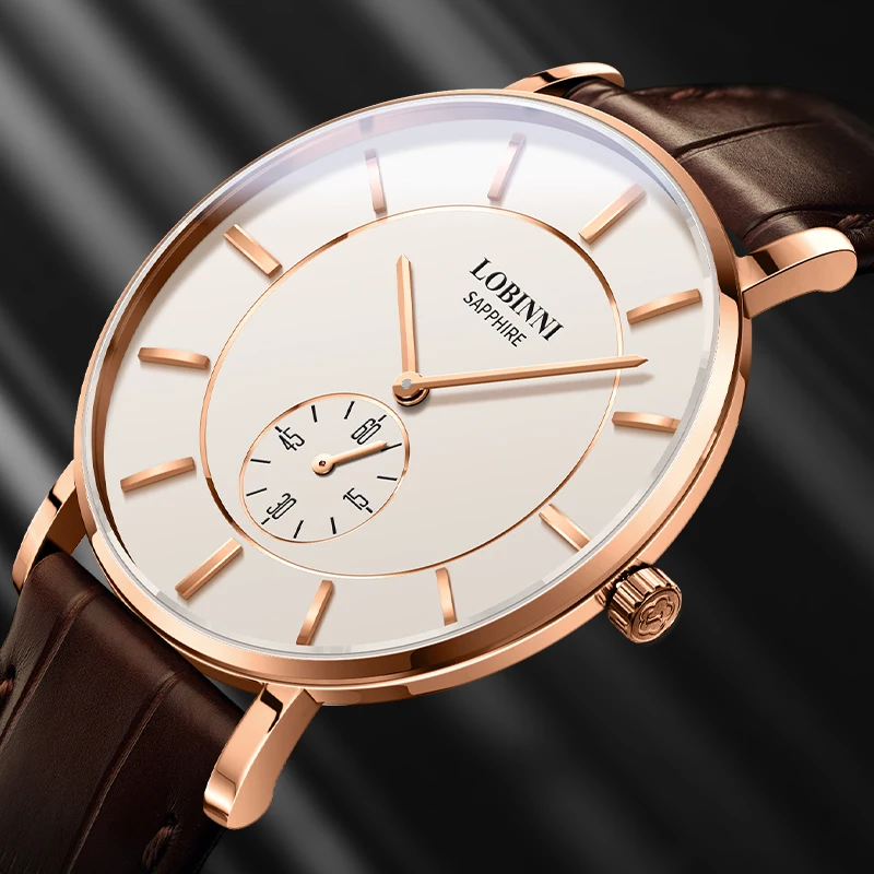 Luxury Brand Switzerland LOBINNI 7mm Ultra-thin Japan Quartz Women's Wristwatches Sapphire Couples Style Waterproof Clock L3001W