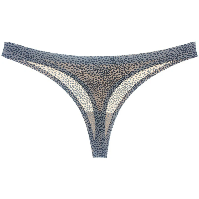 3 шт. шелковые сексуальные женские трусики с животным принтом леопардовые
