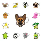 Брелок для ключей из ПВХ, модный держатель для ключей с рисунком животного, собака, лягушка, кошка, утка, для мужчин и женщин, безделушки для ключей от машины, 1 шт.