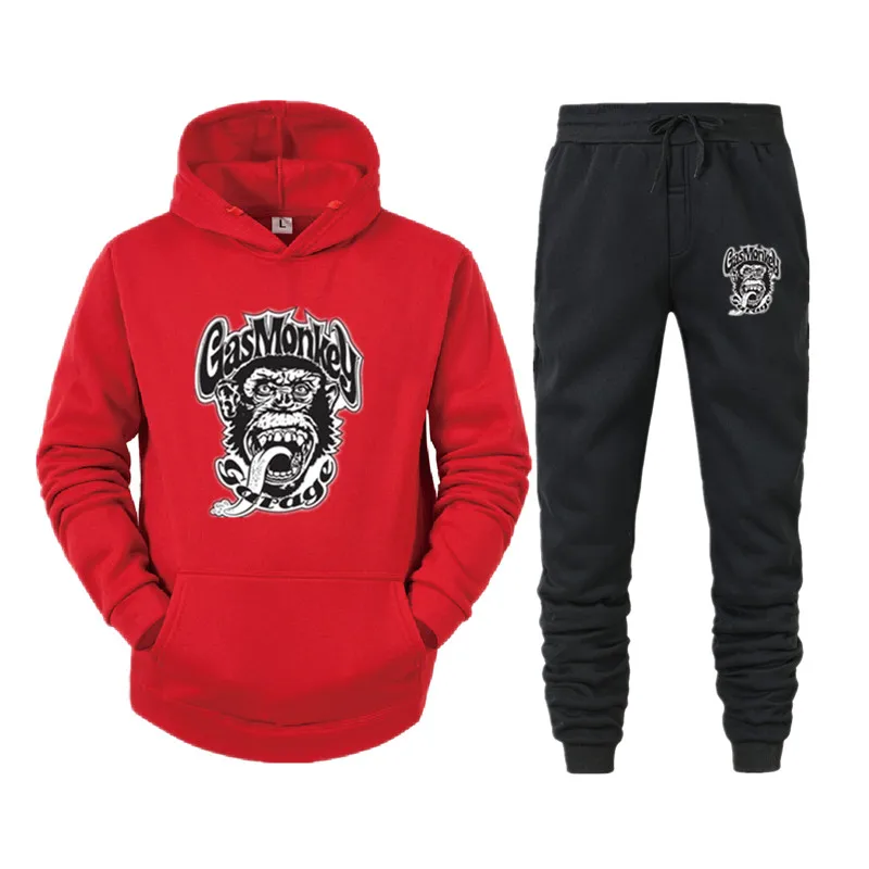 

Street Style Men's sportswear hooded casual loose street wear men's fashion casual autumn and winter wear + 2-piece Pants Set