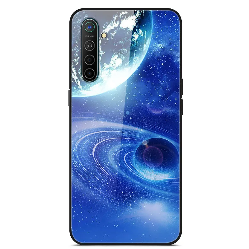 Чехол для Oppo Realme X2, чехол из закаленного твердого стекла для Oppo Realme XT X2 Pro, чехол, мягкий силиконовый бампер с принтом