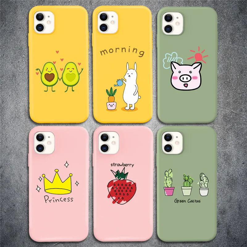 Чехол для телефона Ottwn iPhone 12 Mini Pro Max 11 X XR XS 7 8 6 6s Plus SE 2020 свинья Жираф мультфильм