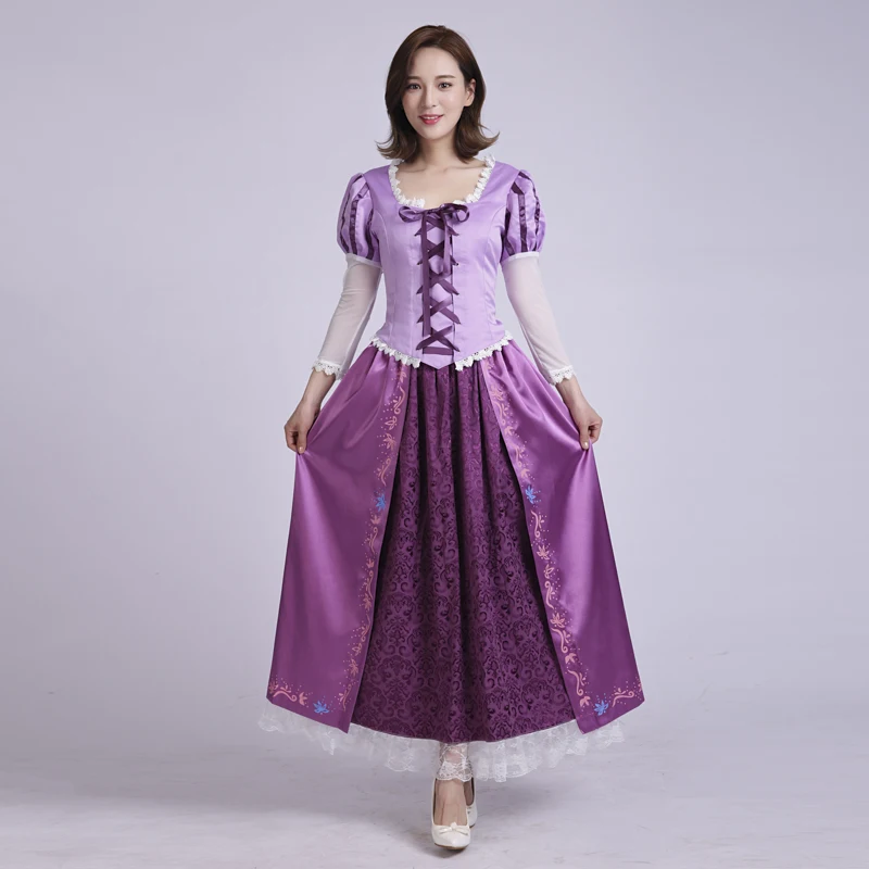 Adult Rapunzel cosplay costume princess Tangled Sofia dress Halloween Costume for women long Carnival Evening party dresses girl