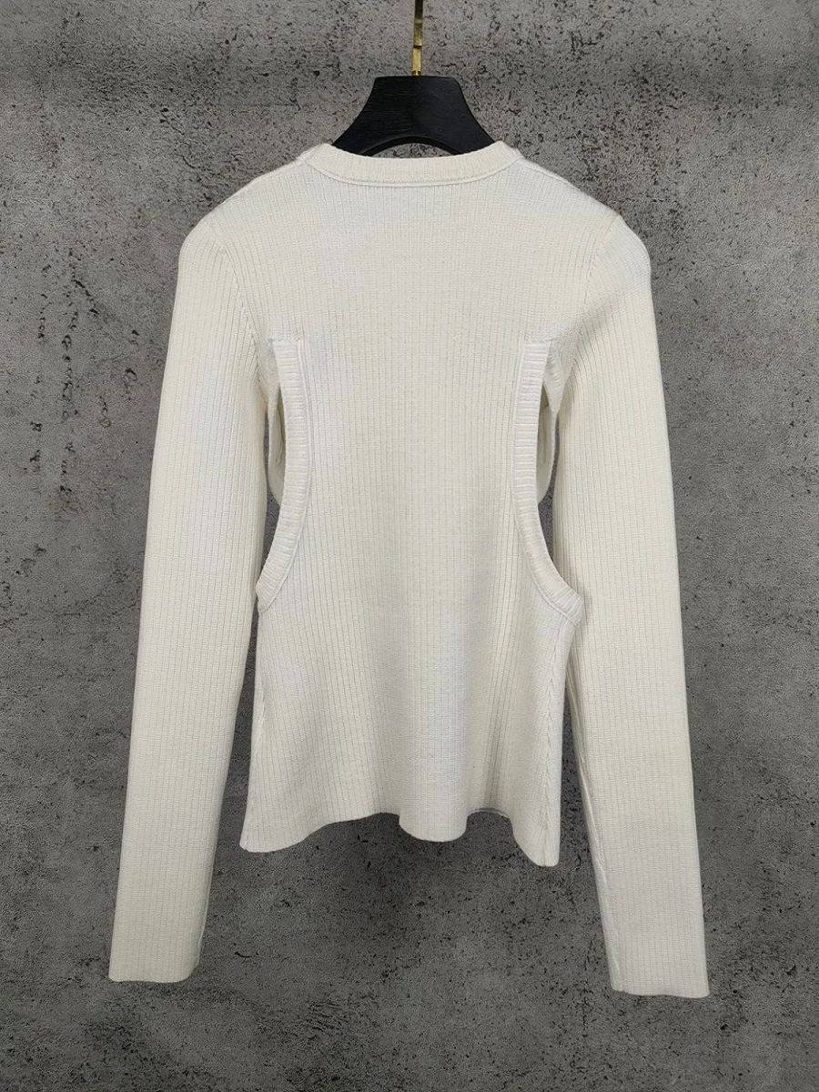 

tight-fitting Big-name women's summer stretch sweater hollow sexy top T-shirt 2021New women's fashion party pullover XL