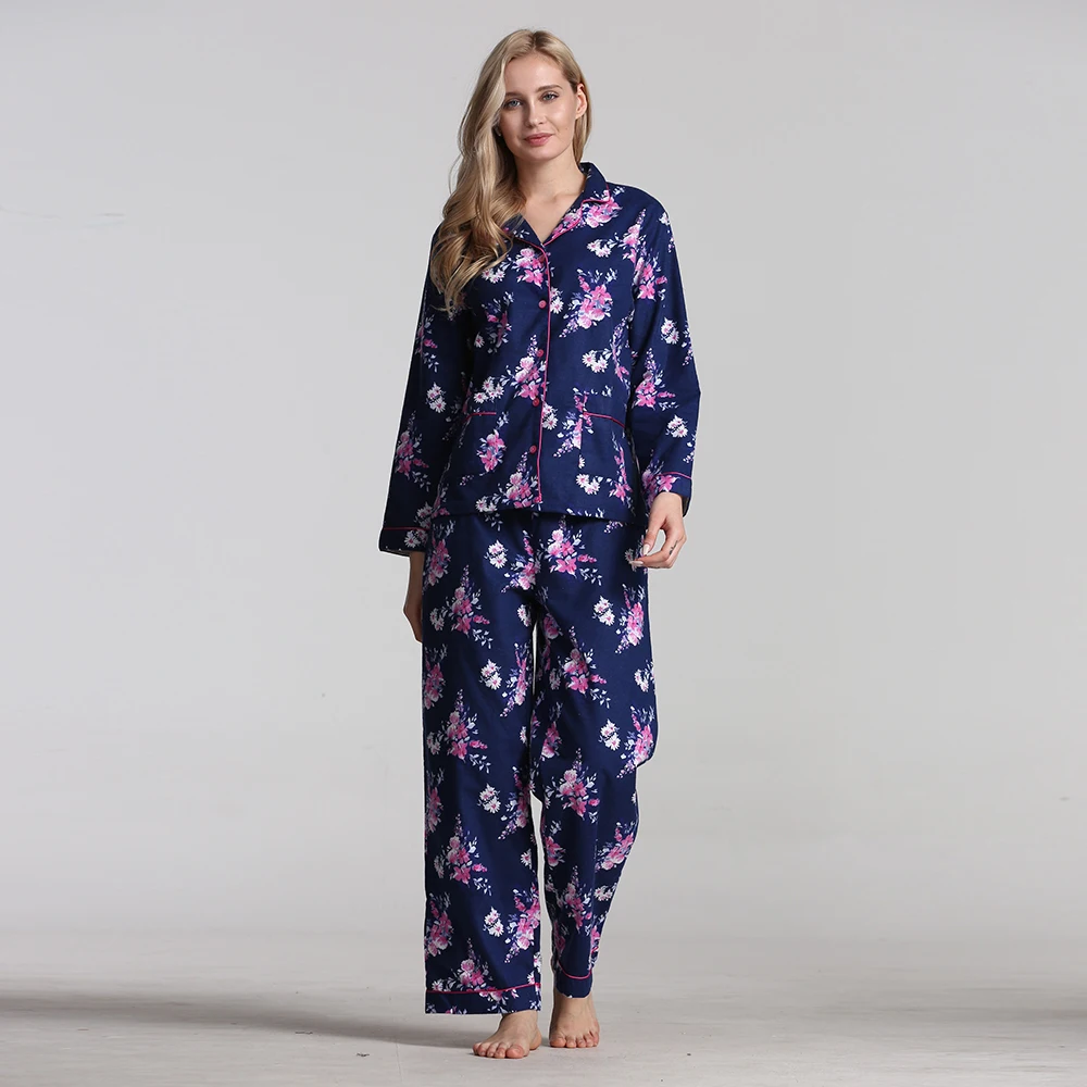 100% Женская пижама зимние женские пижамы новая женская хлопковые теплая хлопок