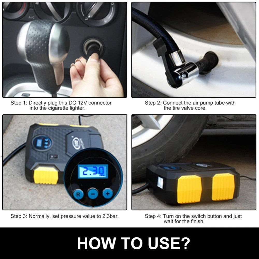 Насос для шин DC 12 В портативный электрический компрессор матрасов мотоциклов