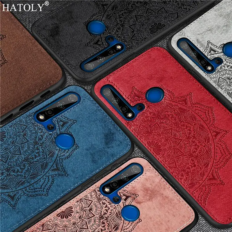 Чехол для Huawei P20 lite 2019 чехол из ТПУ с тканевой рамкой телефона принтом задняя