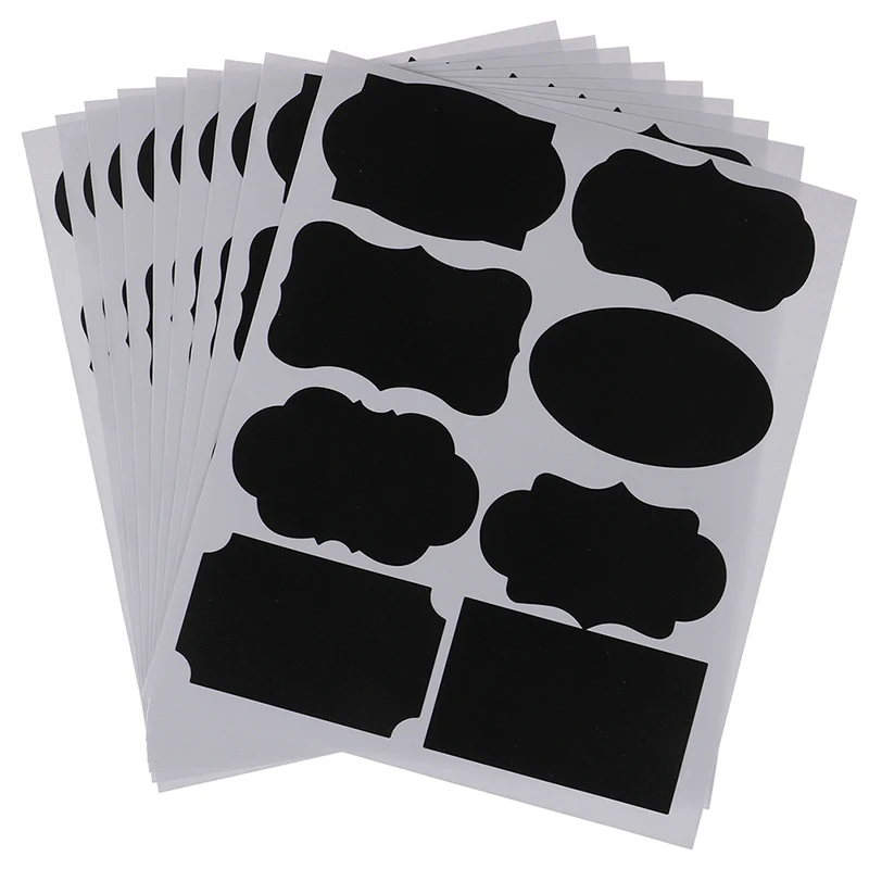 72 шт. доска ремесло кухонная банка органайзер этикетки меловая наклейки черные DIY