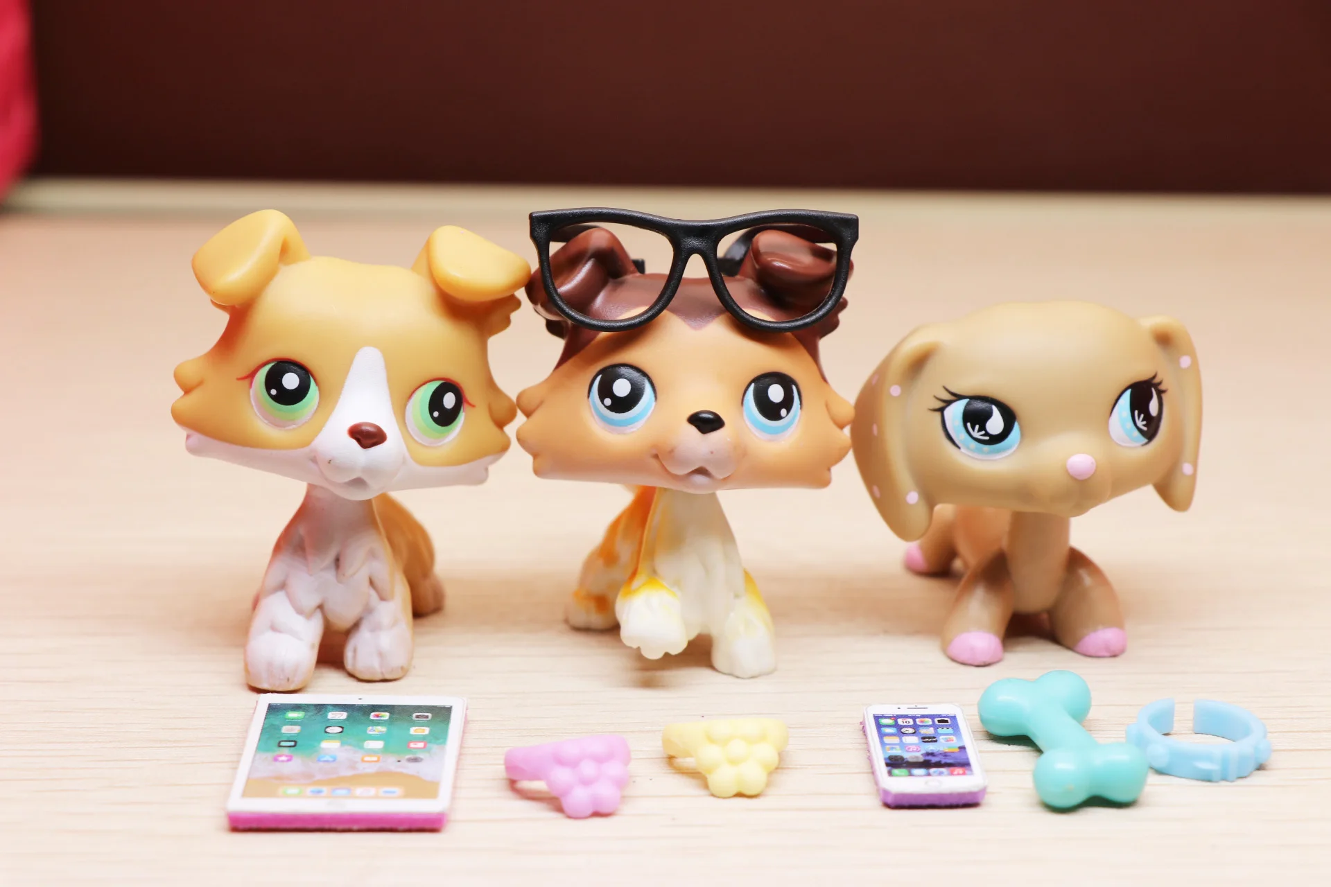 Мультяшные животные колли собака #58 #272 такса #909 с аксессуарами|Игровые фигурки и