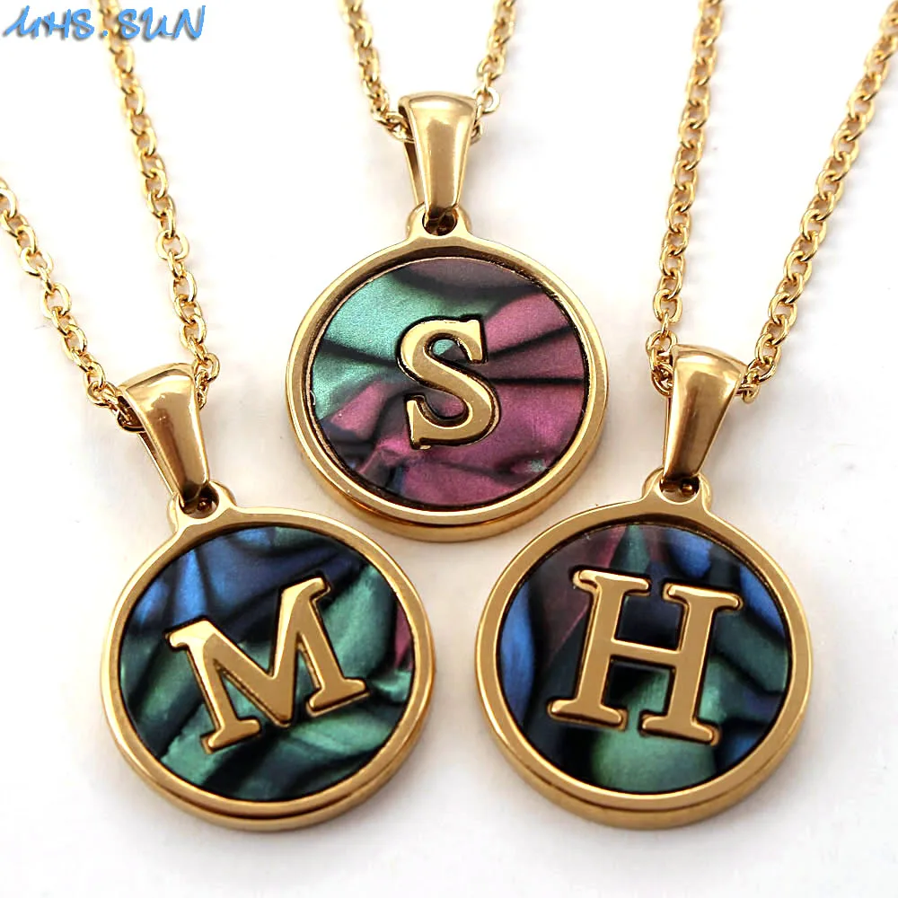 

Модное ожерелье MHS.SUN с подвеской с 26 буквами, ожерелье из нержавеющей стали в виде морской звезды, звеньев, цепочка с алфавитом для женщин, ювелирные изделия, подарки