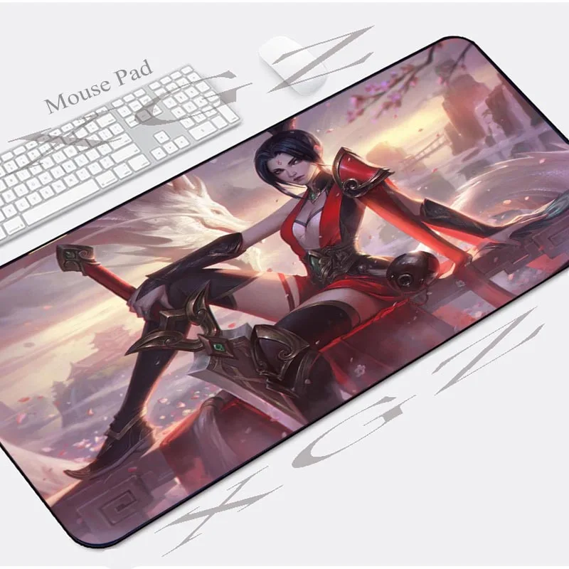 XGZ Custom Fashion Sexy Girl Anime Large Computer Desk Mat Black Lock-edge Mouse Pad Rubber Slip 900x400 / 900x300 Xxl | Компьютеры и