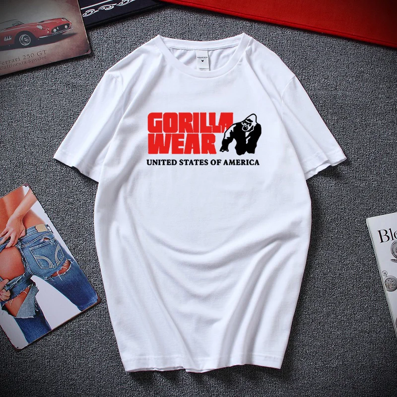 

Men's Gorilla Wearing Print T-shirt New Summer Fashion Fitness tshirt Top Cotton Short Sleeve T shirt