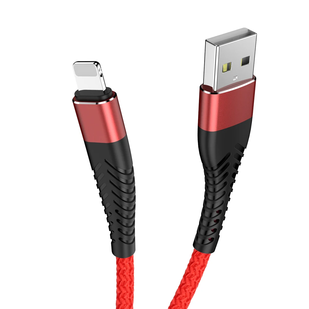 Красный 1 м 2 м 3 м USB кабель для зарядки данных для Apple iPhone 7 8 Plus 10 11 Pro X XS Max шнур 5 6 S 5S 6 S Быстрая зарядка - Цвет: Красный