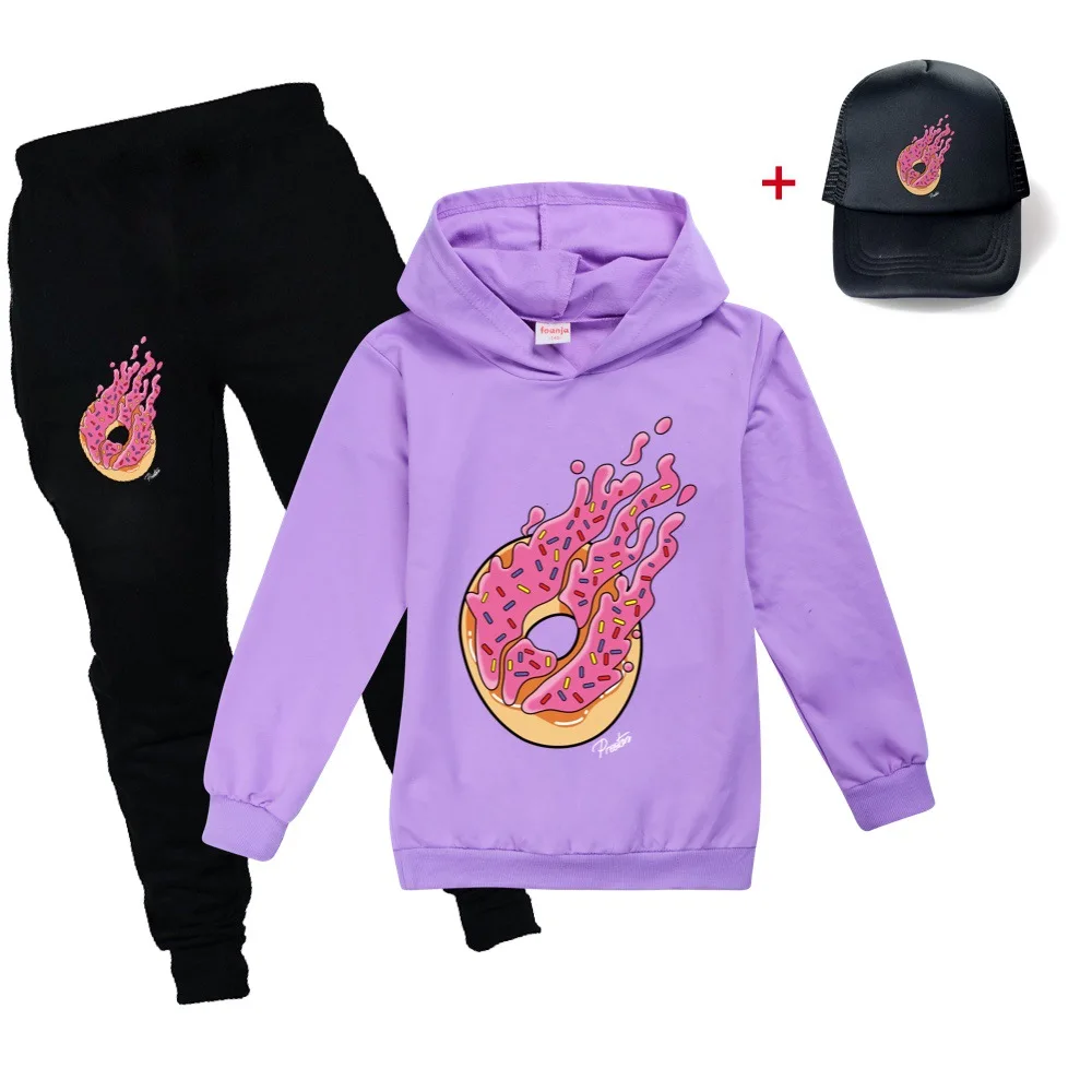 Костюм детский из 3 предметов свитер штаны и шапка весна-осень лето костюм для