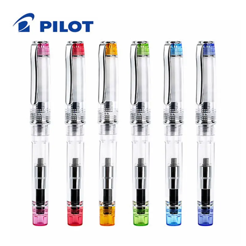 PILOT Fountain Pen FPRN-350R PRERA Transparent Pen M/F Nib With Rotary Inking Device School Office Writing Supplies 1 Pcs