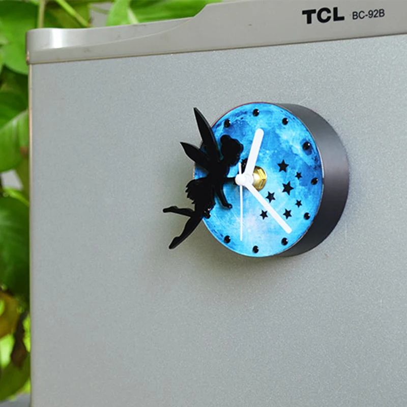 Unique Little Fairy Kitchen Refrigerator Fridge Magnet Portable Wall Clock Self Adhesive Magnetic Stickers Home Decoration | Дом и сад