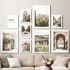 Итальянская природа город автомобиль Горный пейзаж настенная Картина на холсте скандинавские постеры и принты настенные картины для декора гостиной