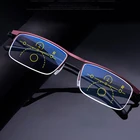 Очки с защитой от синего света унисекс, высококачественные очки для чтения с интеллектуальным увеличением из сплава, очки для чтения с прогрессивной мультифокусировкой