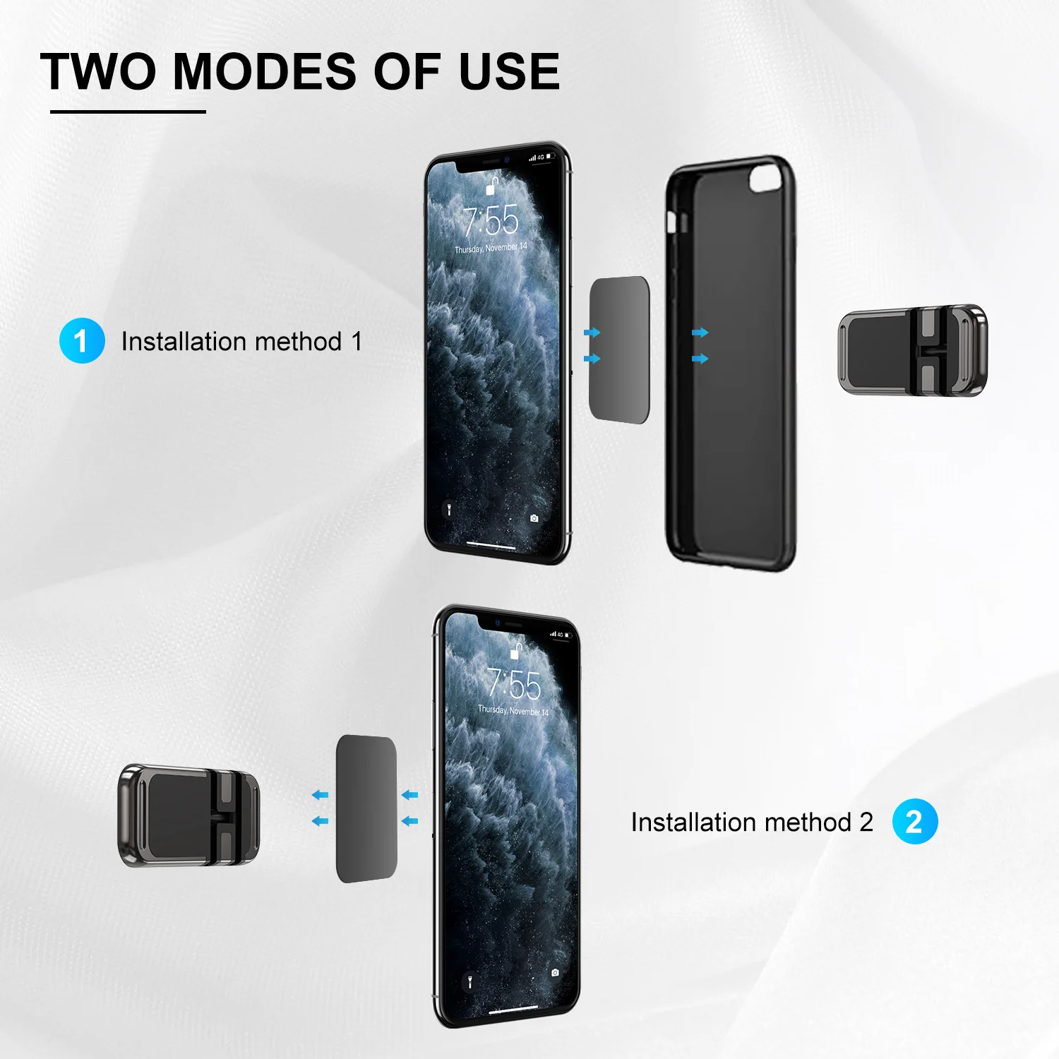 USLION Car Mount Magnet Phone Holder For iPhone 12 11 Pro Xiaomi Wire Clip Dashboard Magnetic Bracket Strip Shape GPS Car Stand