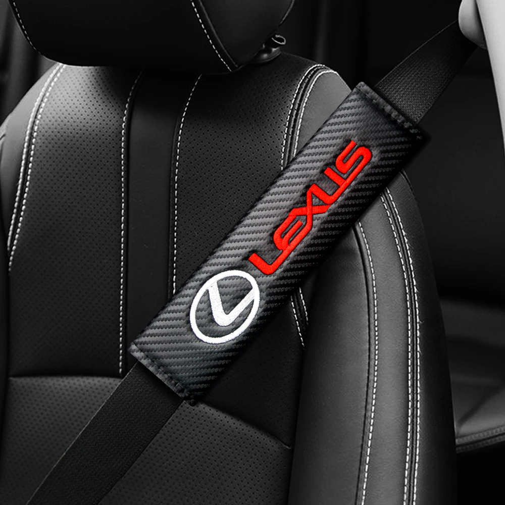 

1/2PCS Car Seat Belt Cover Carbon Fiber Shoulder Cushion Protector For Lexus CT200h F Sport ES LS IS GS LC RC GC RX UX NX LX GX