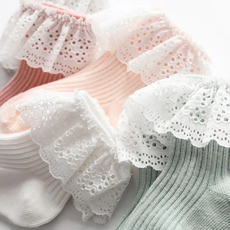 

Newborn Baby Socks Cotton Soft Infant Toddler Baby Girls Sock Kids Princess Lace Short Cute Socks Cotton Ruffle Ankle Socks