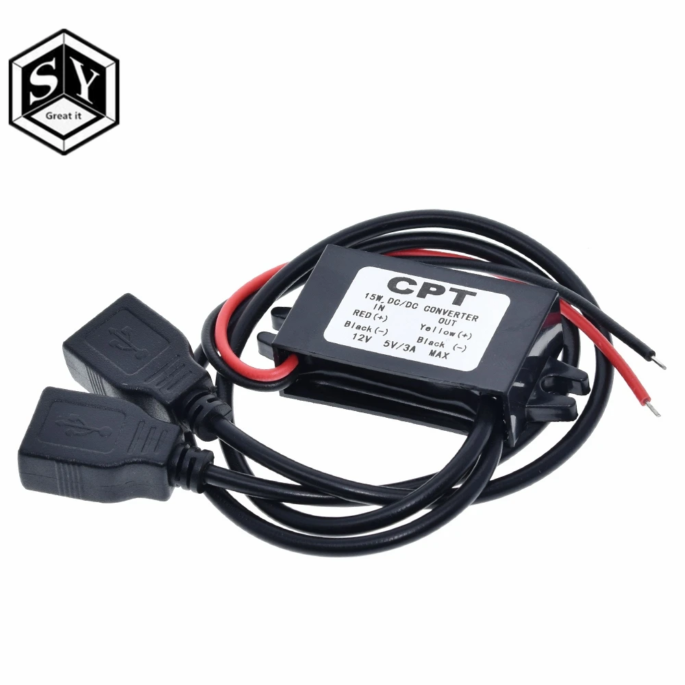 Отлично подходит для Micro USB 12 В до 5 3A 15 Вт Car модуль преобразователя питания