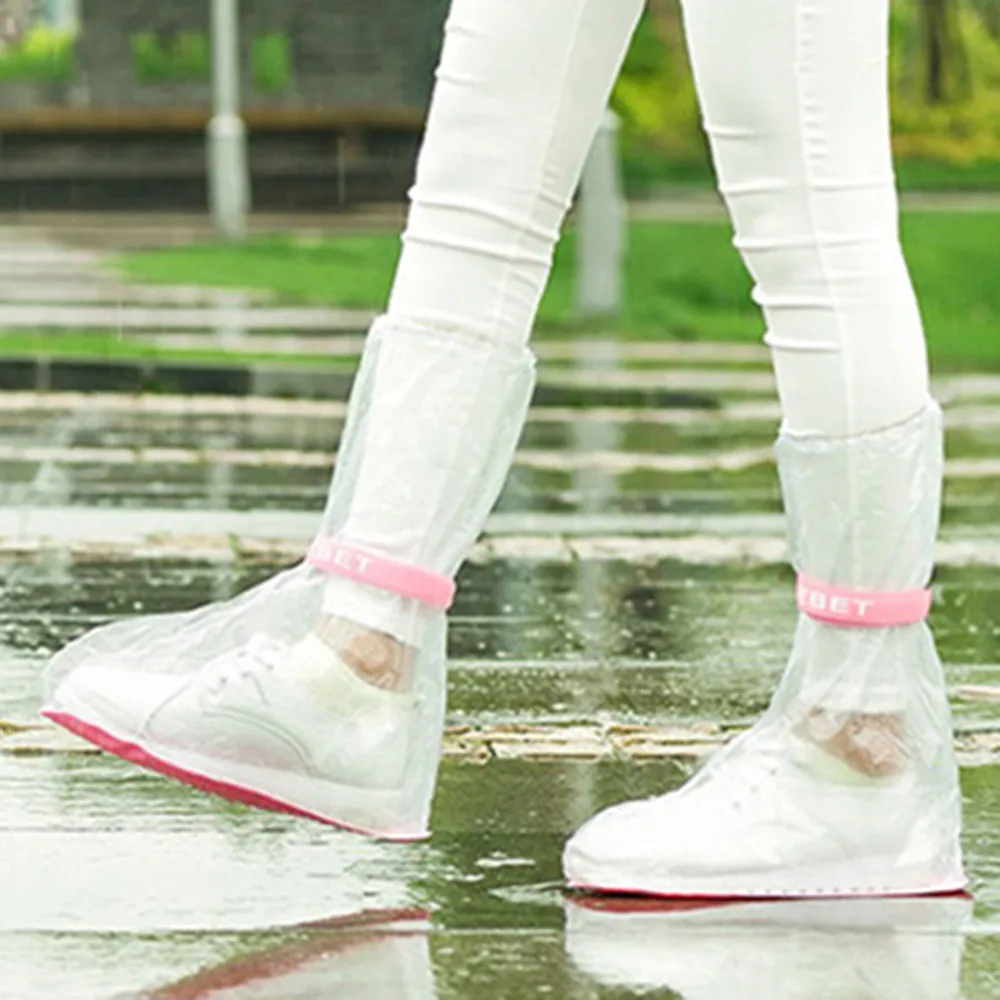 Непромокаемые женские туфли средней длины из ПВХ резиновые сапоги на платформе