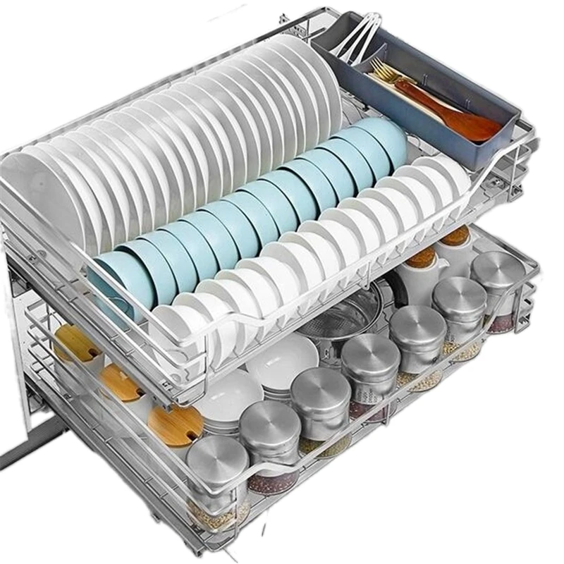 Органайзер для посуды Alacena шкаф кладовки полка из нержавеющей стали кухонный