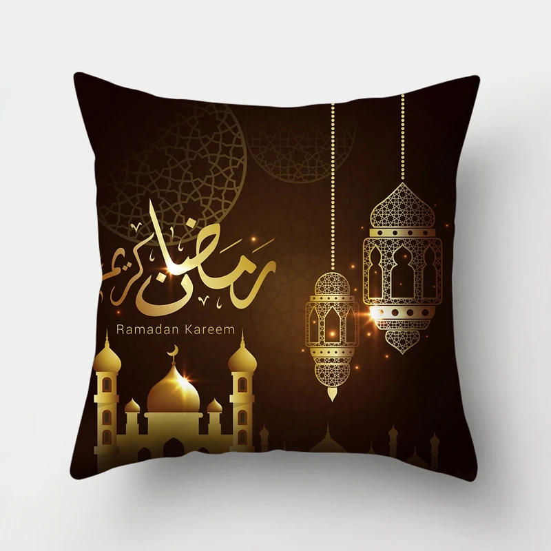 

Ramadan Decorations For Home Islamic Eid Mubarak Decor Sofa Throw Pillow Cases Muslim Mosque Decorative Cotton Cushion Cover