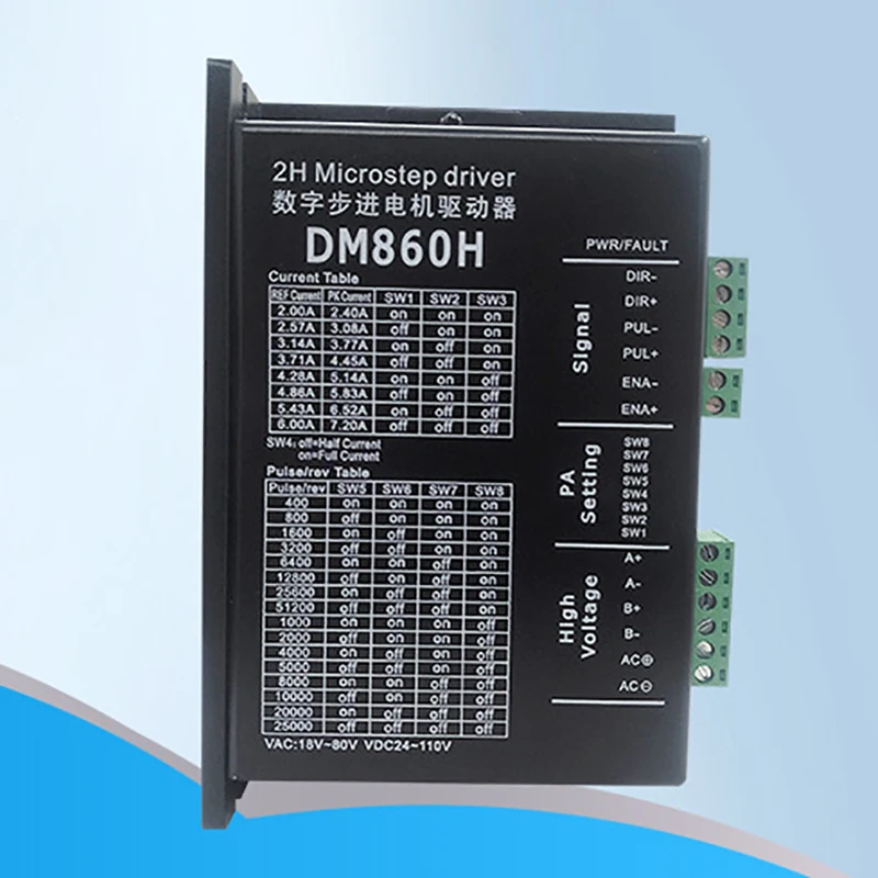 

Stepper Motor Driver DM860H Microstep Motor Brushless DC Motor Shell for 57 86 Stepper Motor Nema23 34-3Pcs