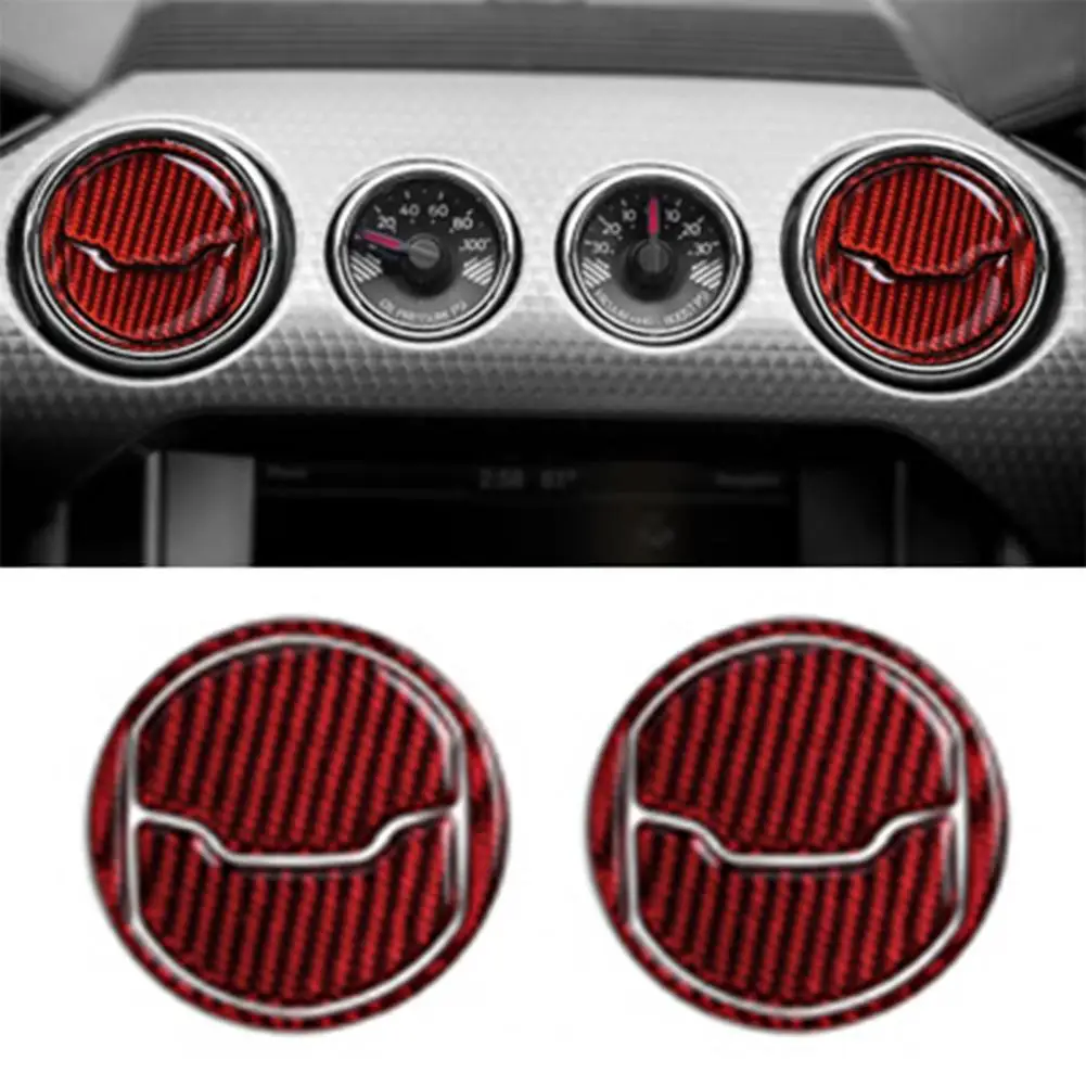 

6 Pcs Trim Covers Stickers Anti-Collision Anti-fall Carbon Fiber Car Interior Trim Covers Stickers for Mustang 2015-2019