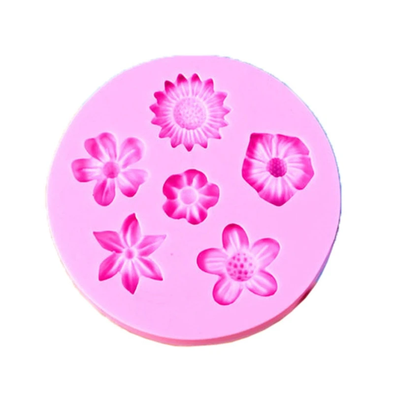 

2021 New Mini Flower Silicone Cake Fondant Resin Molds Daisy Flower Roses Flower Molds
