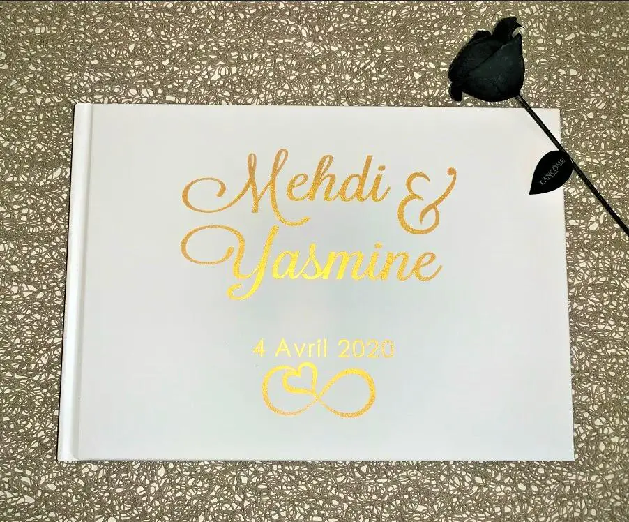 Персонализированный гость книга Золотая каллиграфия Альтернативная Гостевая на