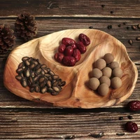 home fruit tray cake candy pan solid wooden food plates dishes storage dried fruit plate