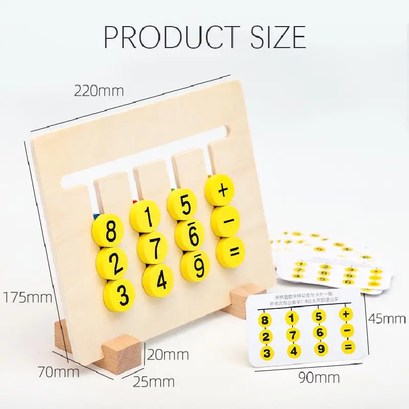 

Wooden Montessori Toys Four Color Math Double Sided Matching Game Logical Reasoning Training Kids Educational Toys For Children