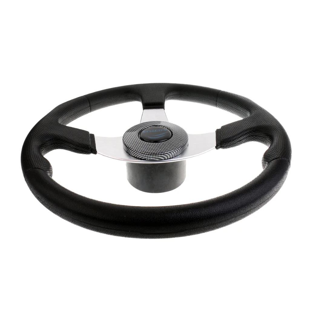 

34cm Aluminum Alloy Marine Boat Steering Wheel 3 Spoke 3/4inch Shaft