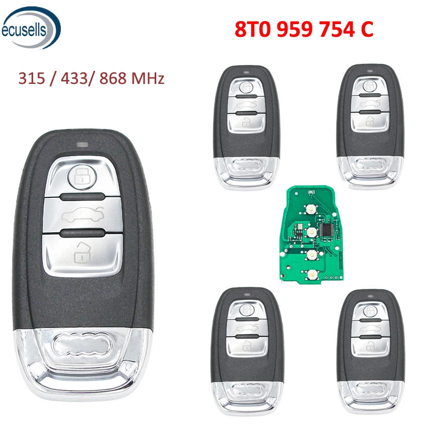 5 шт./лот умный пульт дистанционного управления с тремя кнопками 315/433/868 МГц 8T0 959 754C