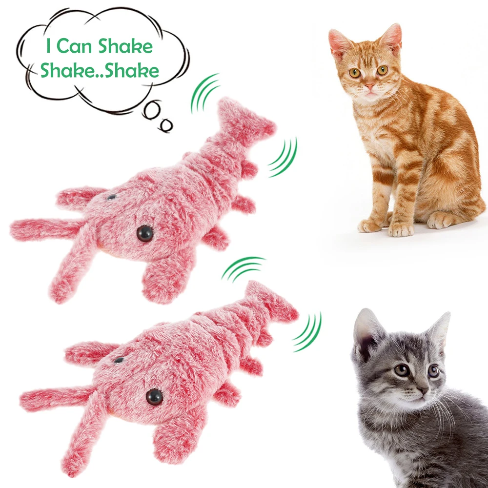 

1PC Smart Cat Toy Interactive Electronic Self Rotating Stuffed Lobster Pet Cat Play Game Toy Automatic USB for Cat Kitten