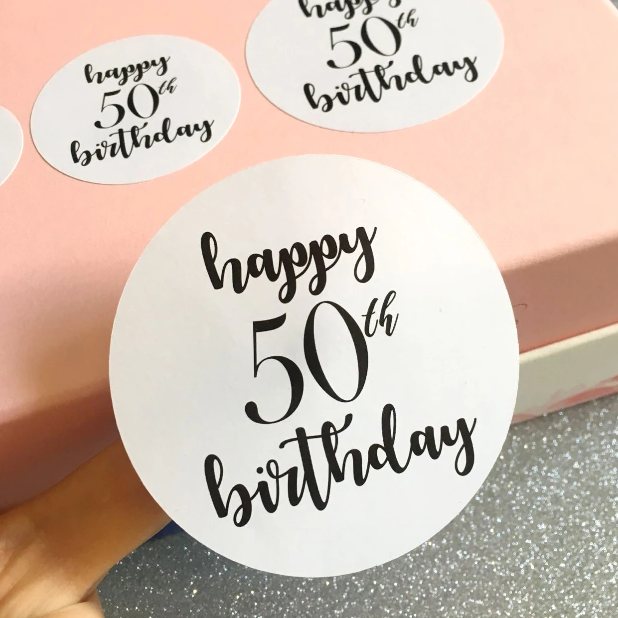 1 5/2/2.5/3 дюймовый круглый Happy 50th на день рождения наклейки этикетки вечерние пользу