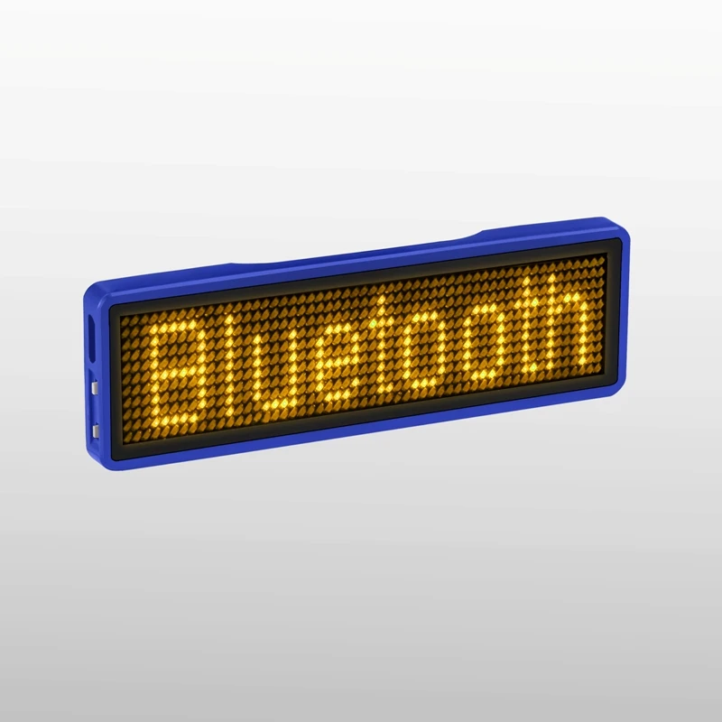 Bluetooth светодиодный знак Перезаряжаемые светодиодный именной ярлык 11*55 широкий светодиодный товарный знак с магнитом и булавки для вечерние события совещание