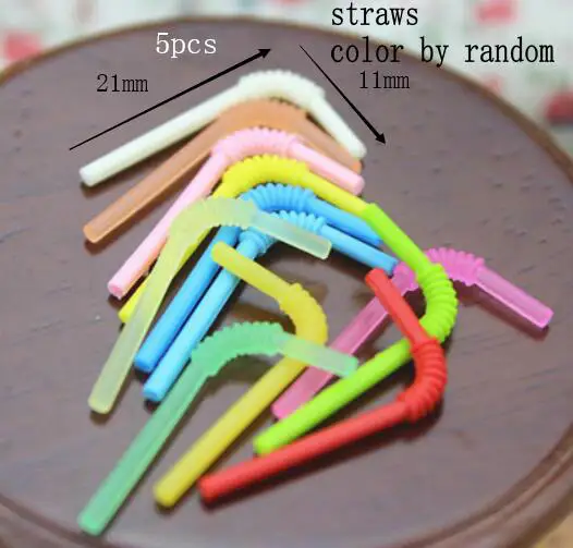 straws 5 шт. кукольный домик миниатюрные чашки для молока и чая соломинки DIY Мини еда Ремесло Ювелирные изделия Подвески посуда Siwan инструменты для моделирования - Цвет: straws